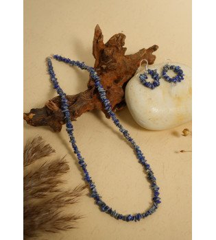 Lapis Lazuli Natural Gemstone Necklace Set