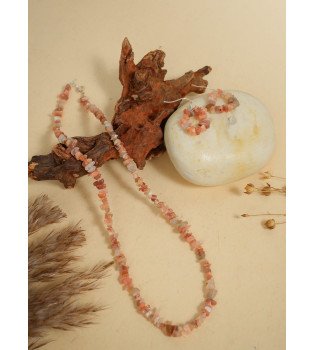 Peach Moonstone Necklace Set