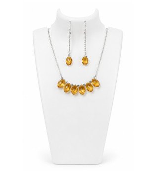 Citrine Six Stone Handmade Necklace Set