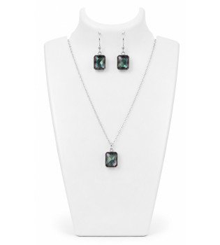 Mystic Topaz Square Cut Single Stone Necklace