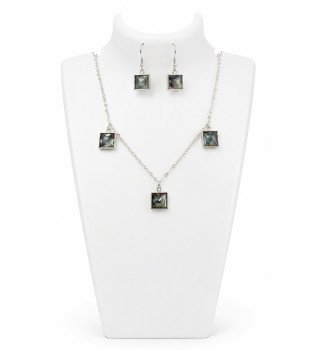 Mystic Topaz 3 Stone Handmade Necklace Set