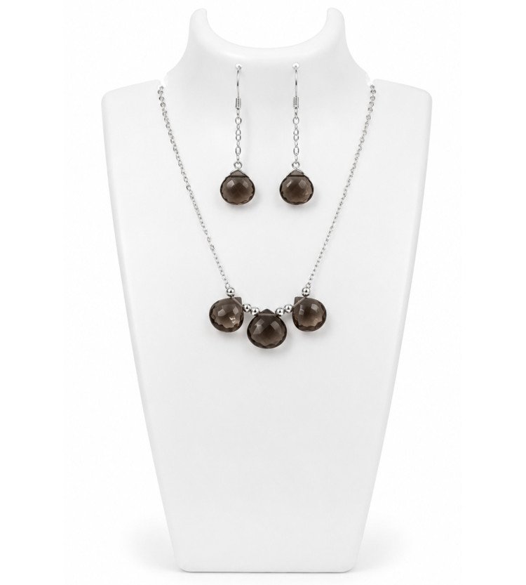 Smoky Topaz Handmade Necklace Set