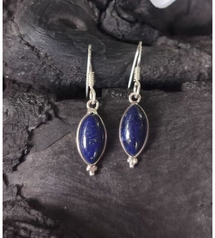 Lapis Lazuli Petal Drop Earrings