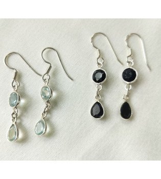 Blue topaz and Black onyx combo 