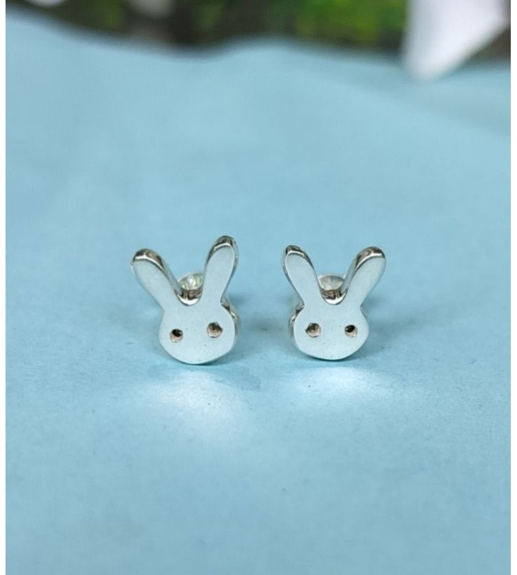 Plain Silver Bunny Stud