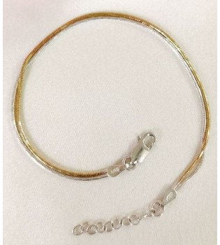 Plain Silver Two-toned bracelet