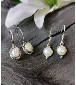 Stiff Pearl Earrings & Delicate Pearl Earrings
