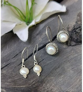 Round Pearl Earrings Combo