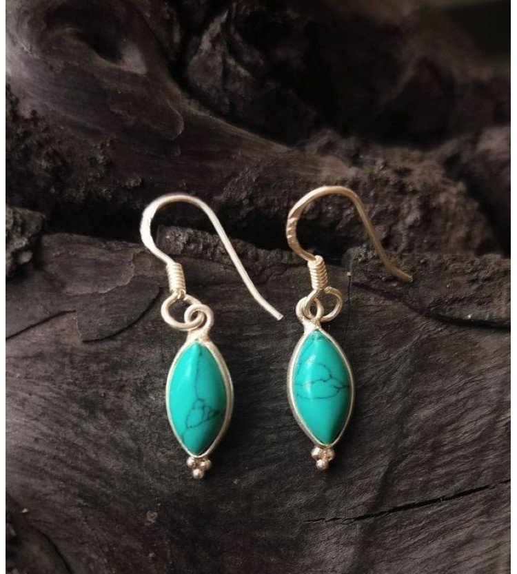 Turquoise Petal Drop Earrings