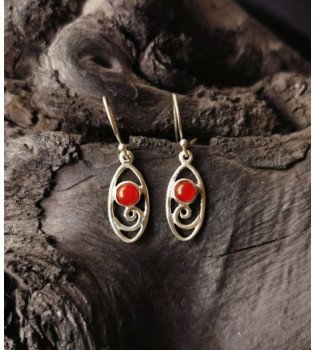Carnelian Delicate Cabochon Earrings