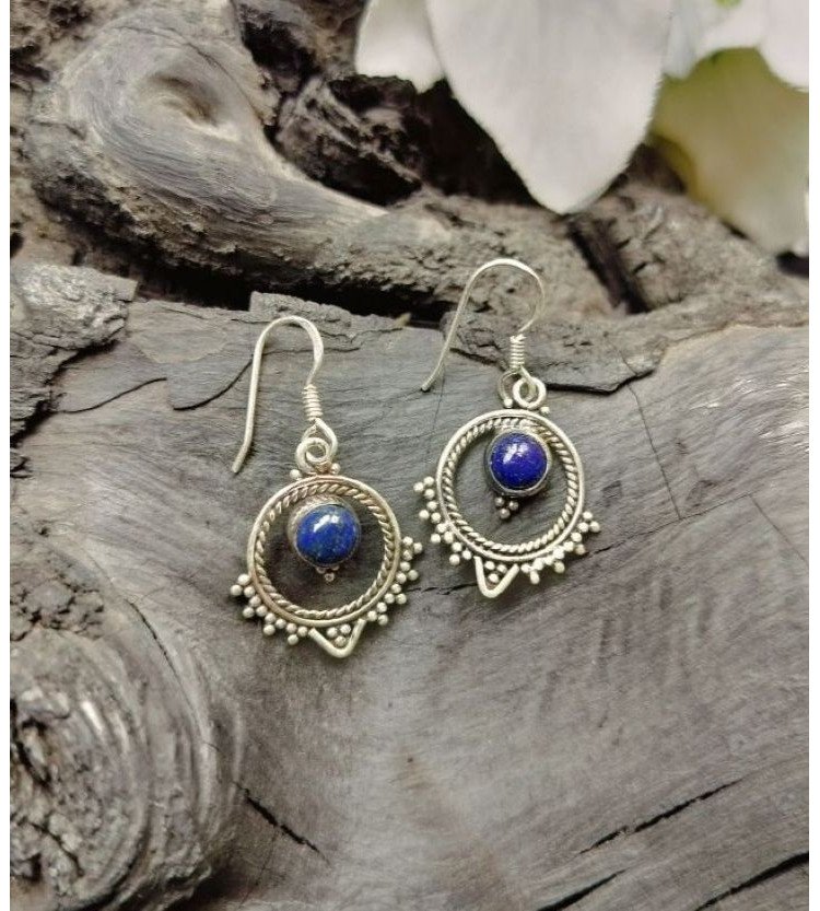 Lapis Lazuli Chaandbali Earings 