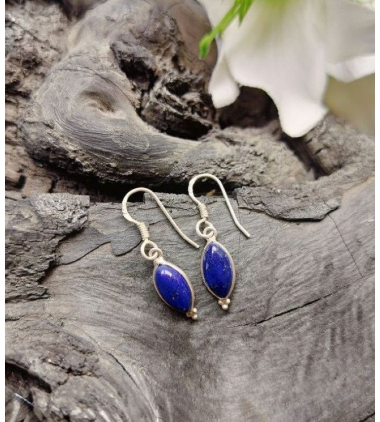 Lapis Lazuli Petal Drop Earrings