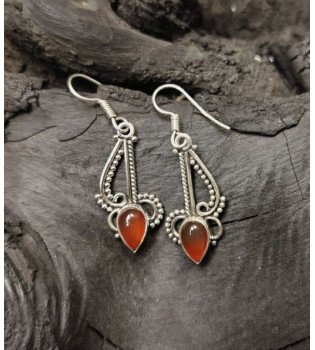 Carnelian Asymmetric Drop Earrings
