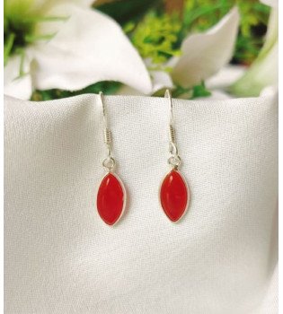 Carnelian Petal Drop Earrings