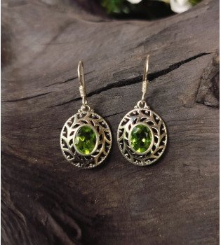 Peridot Filigree Hanging Earrings