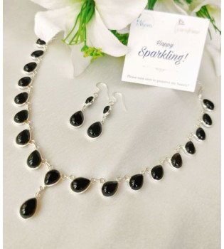 Black Onyx Drop Necklace