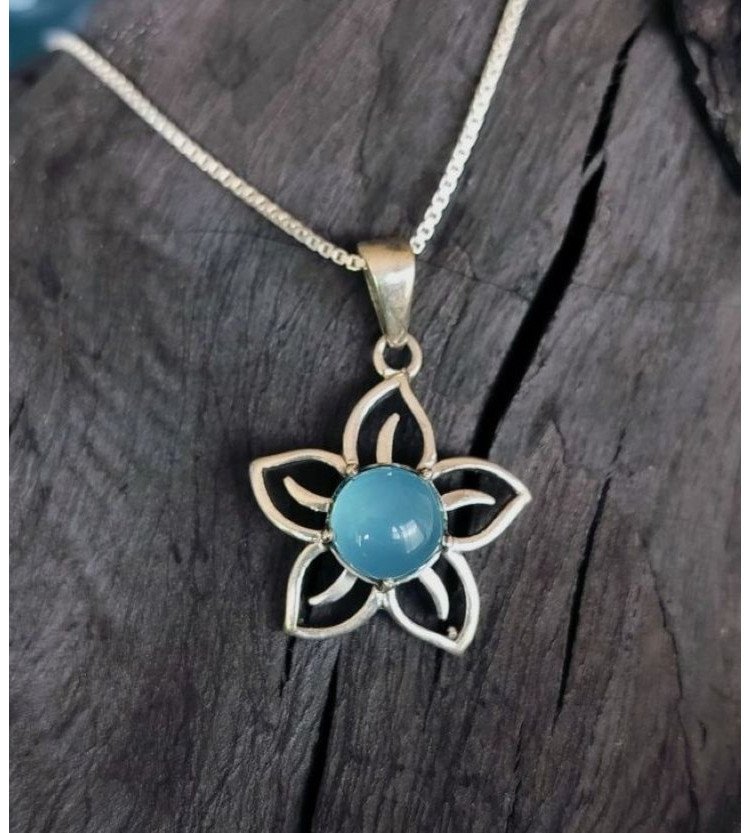 Chalcedony Periwinkle Pendant