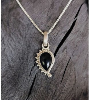 Black Onyx Asymmetric Drop Pendant