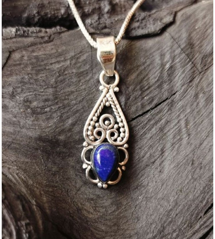 Lapis Lazuli Beaded Pendant 
