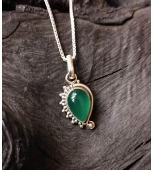 Green Onyx Asymmetric Drop Pendant