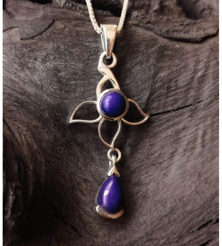 Lapis Lazuli Floral drop pendant