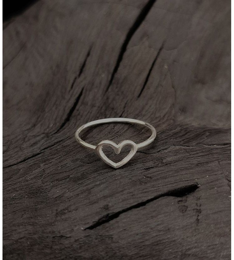 Plain Silver Heart Ring