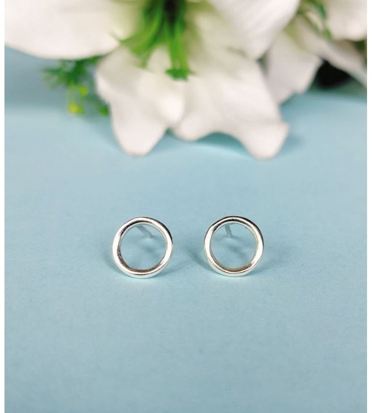 Plain Silver Circle Studs