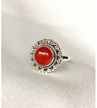 Carnelian Round bezel ring