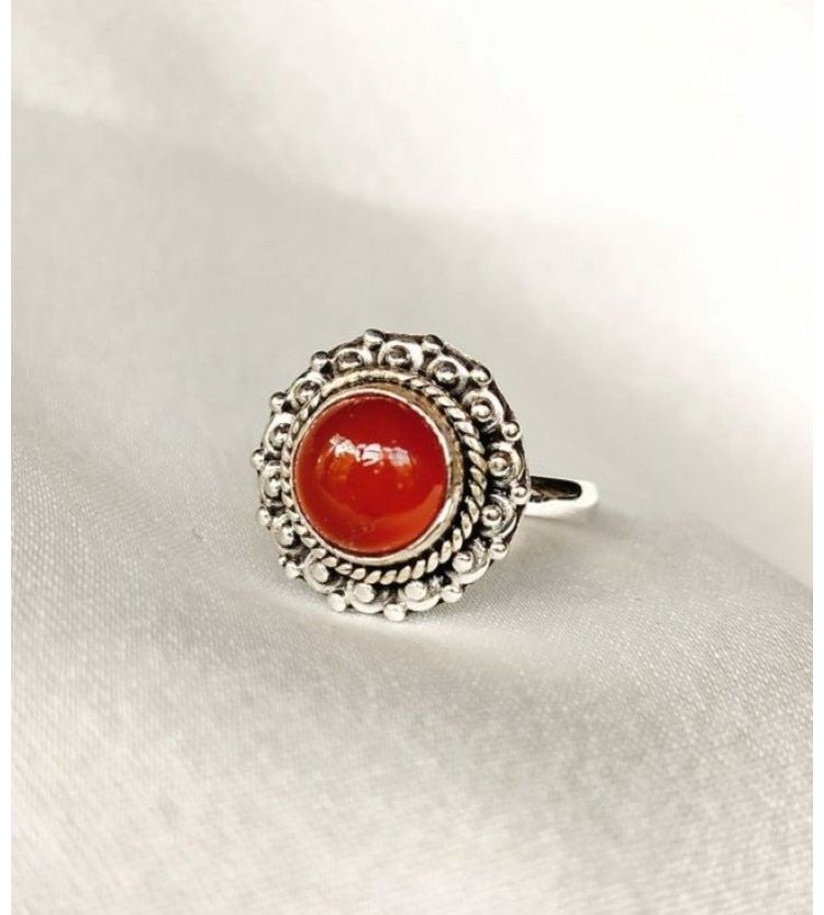Carnelian Round bezel ring