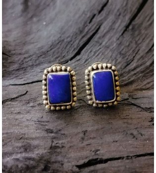 Lapis Lazuli Small Rectangle Studs
