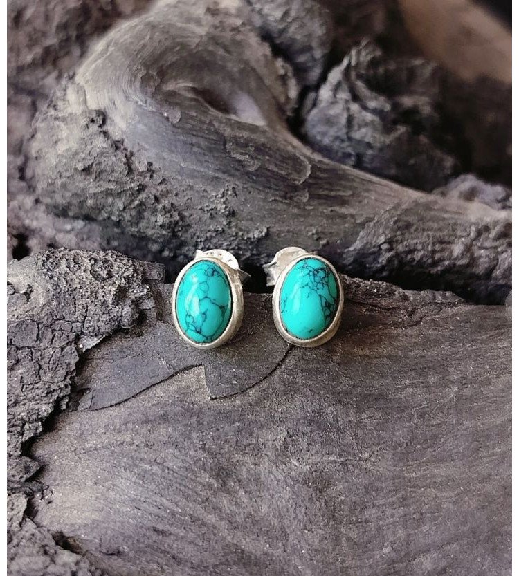Turquoise Small oval studs